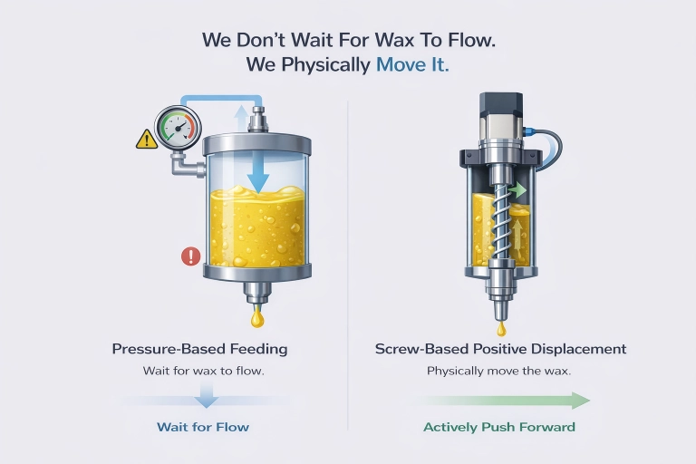 Wax feeding mechanisms comparison.webp
