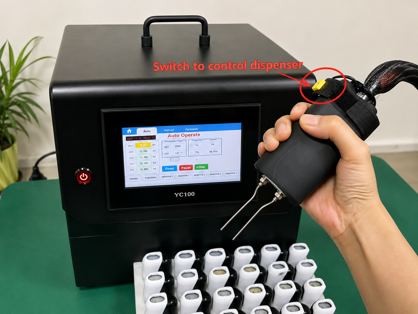 YC100 Hand Hose Filling Control YC100 hand hose switch for semi-automatic cartridge filling