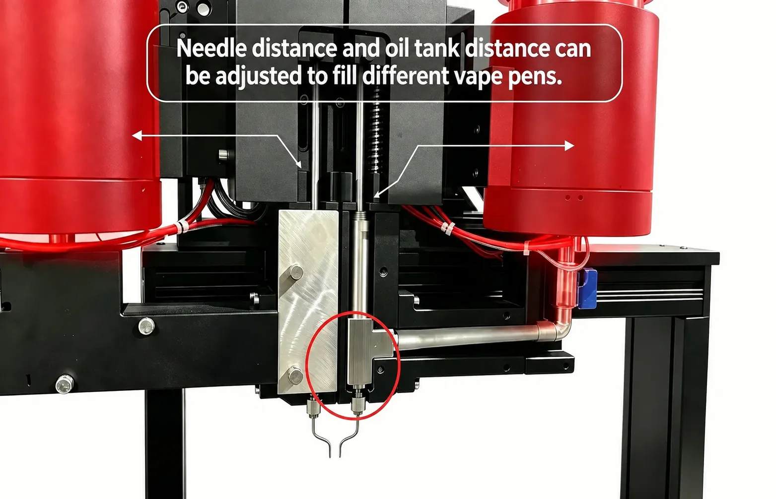 FM-17 Adjustable Needle and Oil Tank Distance FM-17 adjustable needle spacing and oil tank distance for different dual flavor disposable cartridges